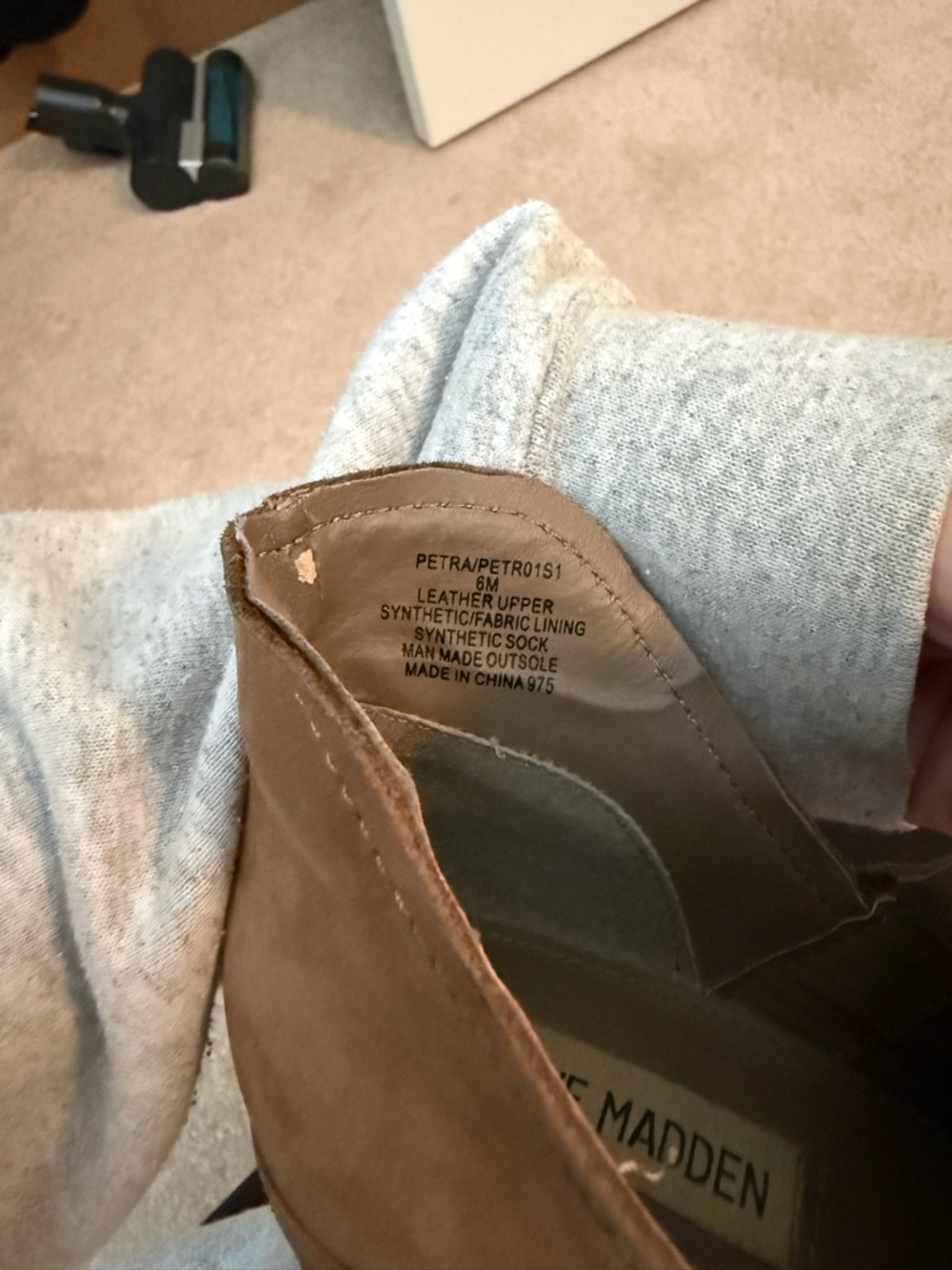 Steve Madden Petra Taupe Slip-On Ankle Booties with Block Heel - Picture 6 of 8